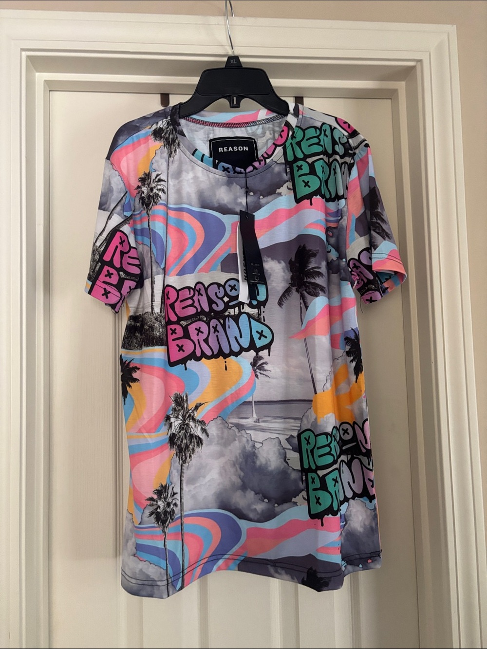Reason Multicolor Palm Wave Graphic Tee